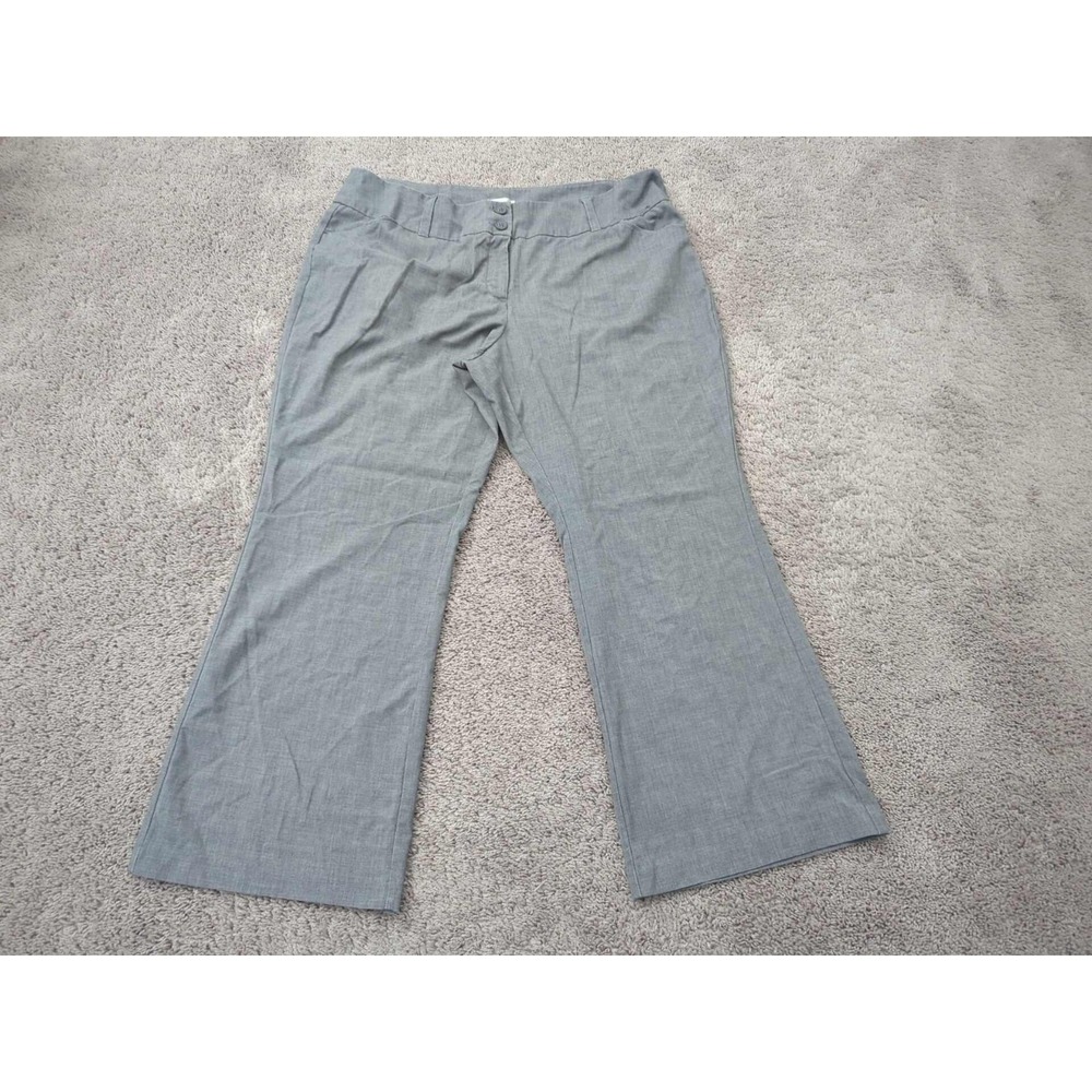 Avenue Dress Pants‎ Womens 22 PLUS Gray High Rise Flared Stretch Business Casual